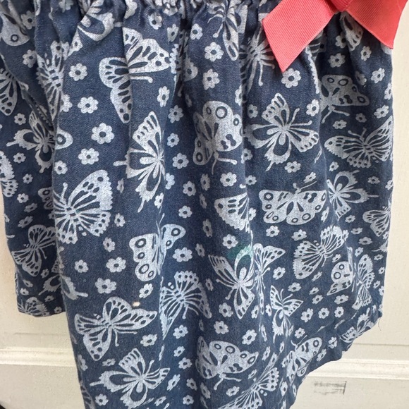 Wonderkids 4T Girls Blue and White Crochet Floral & Butterfly Sleeveless Dress - Picture 4 of 6